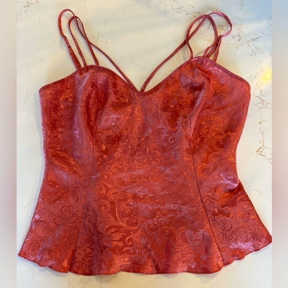 Vintage Victoria's Secret Polyester Camisole Slip / patterned / medium